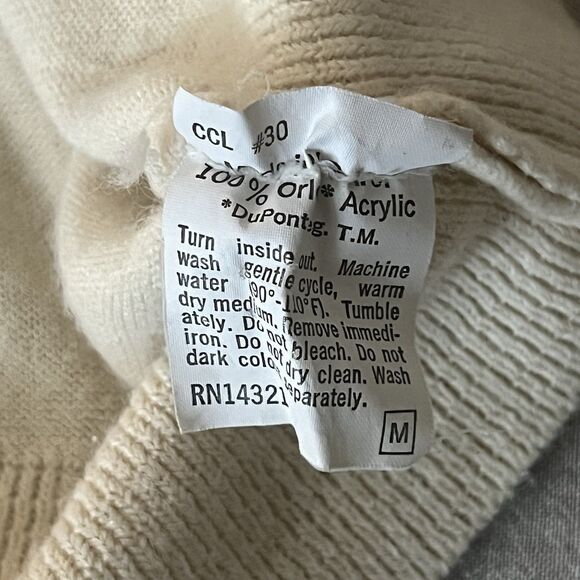 Christian Dior Monsieur Vintage Men’s Cardigan Ivory Cream Orion Acrylic Medium - Picture 7 of 9